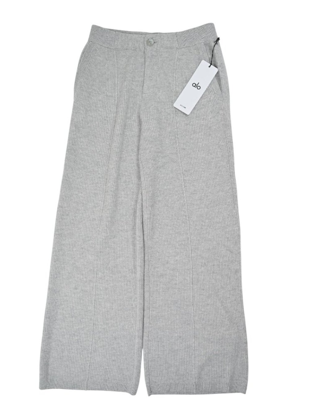 ALO Yoga Cashmere Wool Low-Rise Harmony Trouser Regular in Athletic Heather Grey